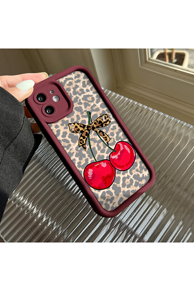 حافظة هاتف من السيليكون مقاومة للصدمات بنمط باردوس باللون الأحمر الداكن، متوافقة مع ريدمي نوت 14 برو 4G - 4