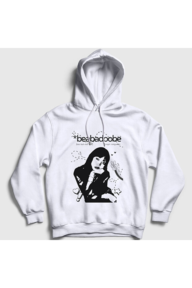 Unisex White Peace Beabadoobee Beatrice Bea Kristi Hooded Sweatshirt 593971Tt