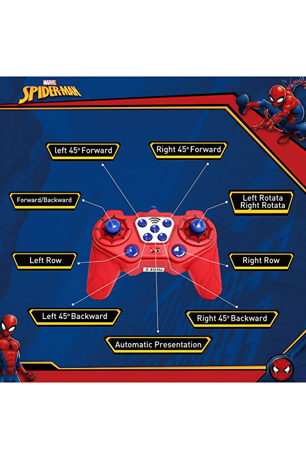 سيارة سبايدرمان للتحكم عن بعد - متعددة الألوان - 3