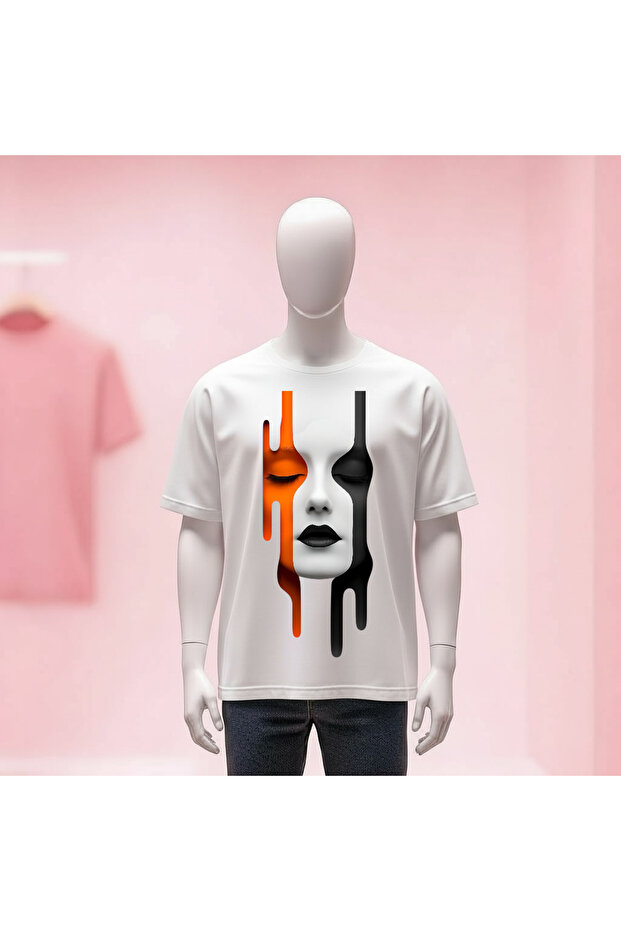 Printed Crew Neck Wide Fit Unisex Tshirt