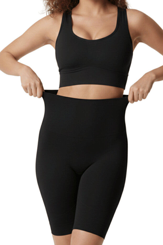 Shaping / Sculpting High Waist Long Corset - Black