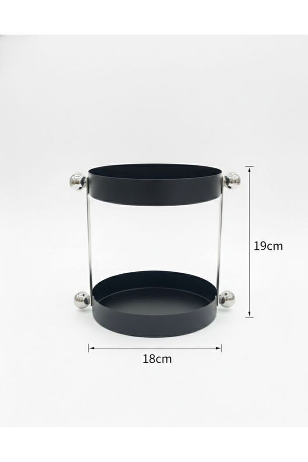Black two-tier tray - 2