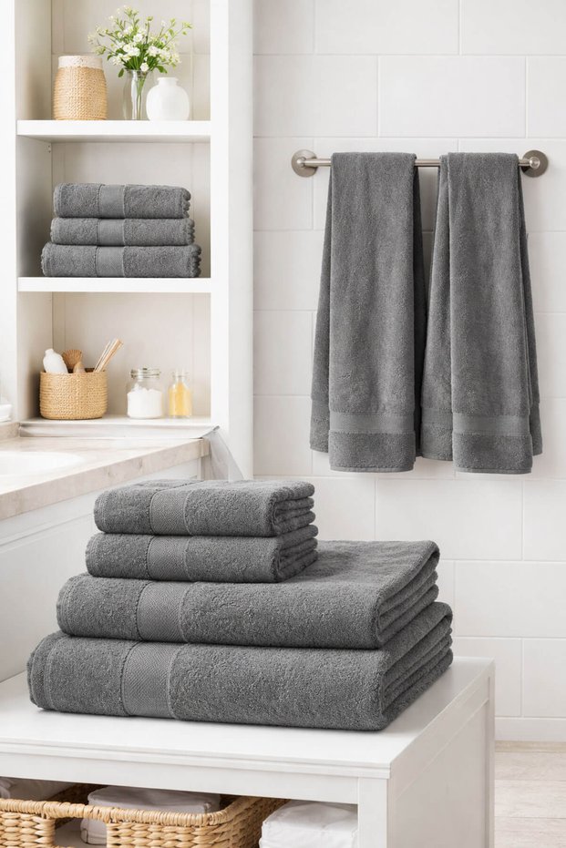 8 Piece Family Towel Set - 4 Pieces 70X140 cm & 4 Pieces 50X90 cm Deeper