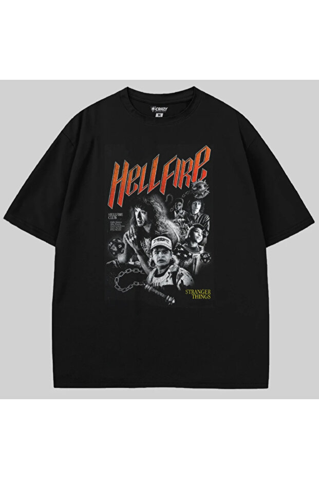 Stranger Things Hellfire Club Oversize Tişört - 1
