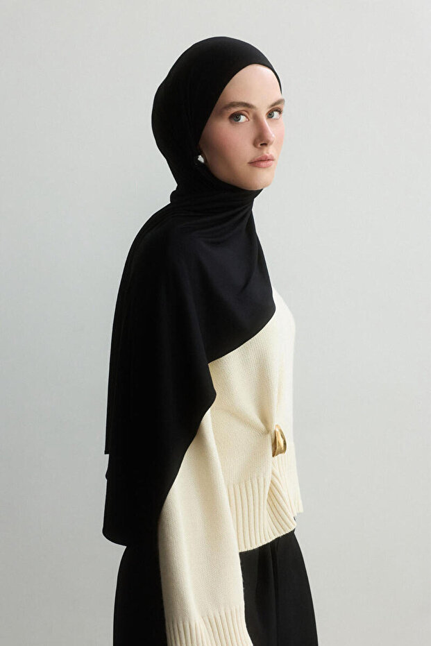 SİYAH BAMBU PENYE ŞAL - 3