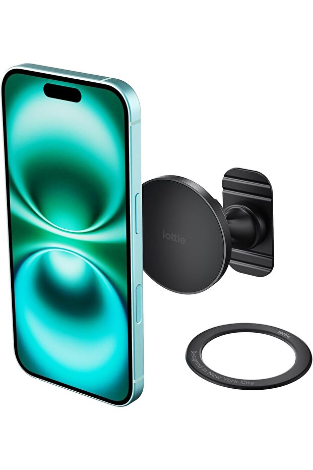 iTap 3 Magnetic Flush Mount Car Mount Phone Holder with Magnetic Ring Adapter. Compatible with MagSafe, iPhone, and Android Smartphones.