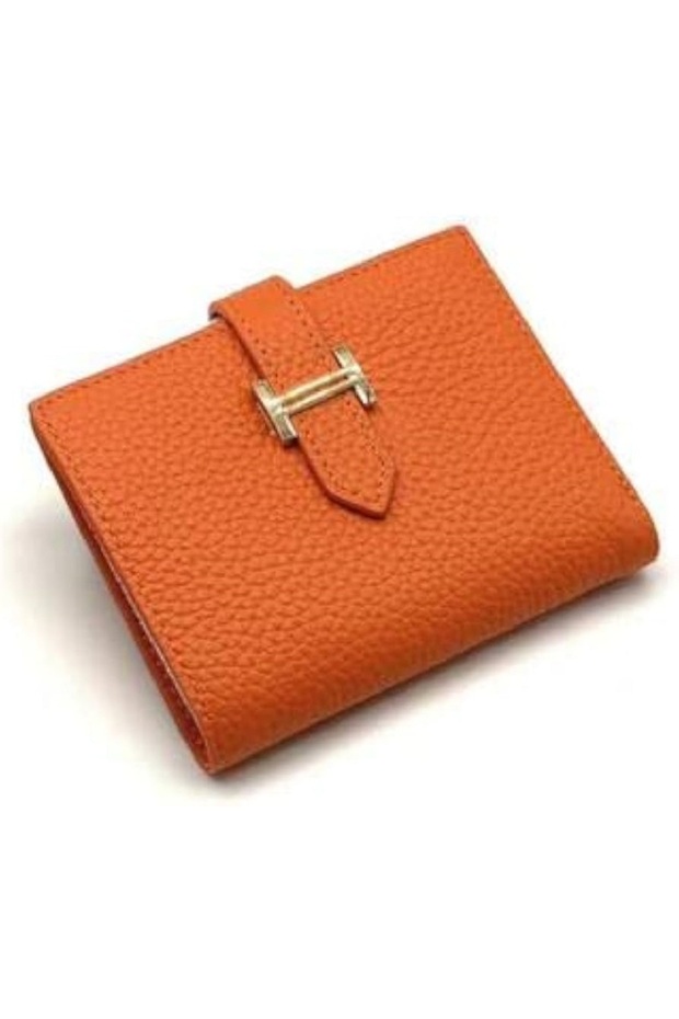 11X8 cm Women's Stylish Style Pu Leather Soft Orange Card Holder
