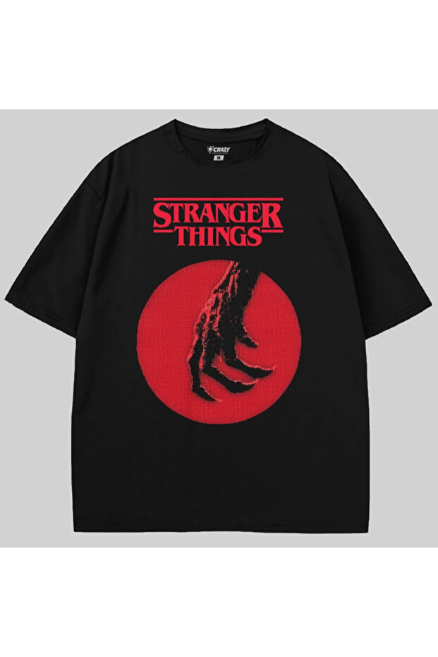تيشيرت كبير الحجم بتصميم يد ديموجورجون من مسلسل Stranger Things