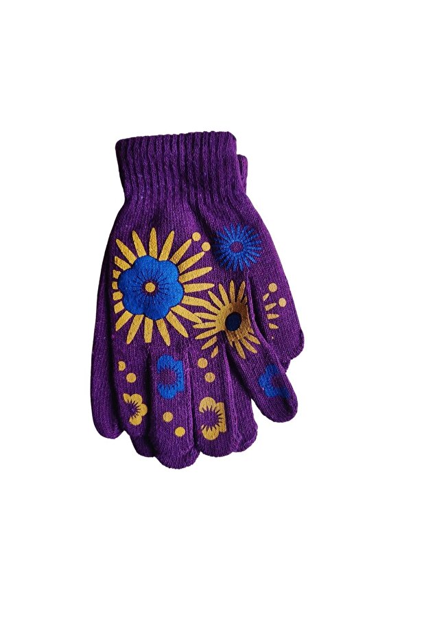 Desenli Siyah Pembe Mavi Mor Eldiveni - 2