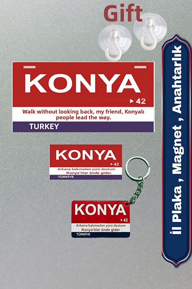 Konya Retro Plaque, Retro Magnet, Keychain, Mdf Wood Decorative Wall & Car Sign