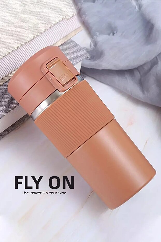 Leak-Proof Stainless Steel Non-Slip Rubber Inner Part with Strainer Car Office Tea Coffee Thermos Mug 400 ml