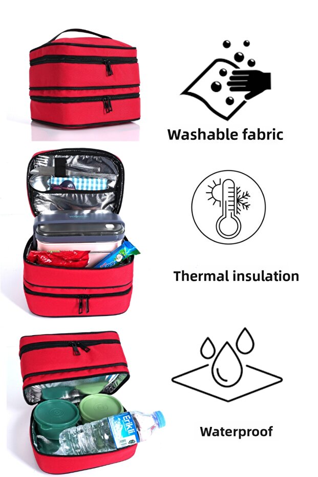 Insulated Thermal Picnic and Lunch Box Keeping Hot and Cold