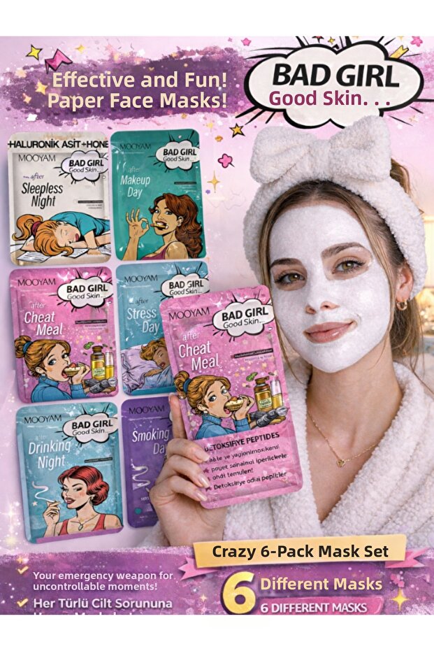 Most Preferred! Mooyam Bad Girl Good Skin 6-Pack Face Mask Set