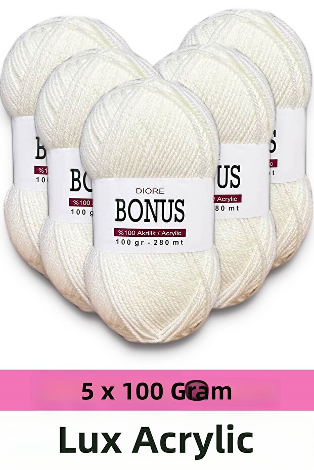 5 x 100 g Classic Lux Acrylic Yarn 802