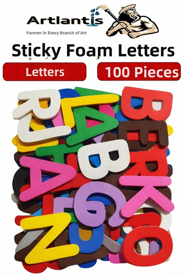 Shaped Eva Adhesive Letter 100 Pieces 1 Pack Self-Adhesive Eva Sticker Preschool Daycare Kindergarten