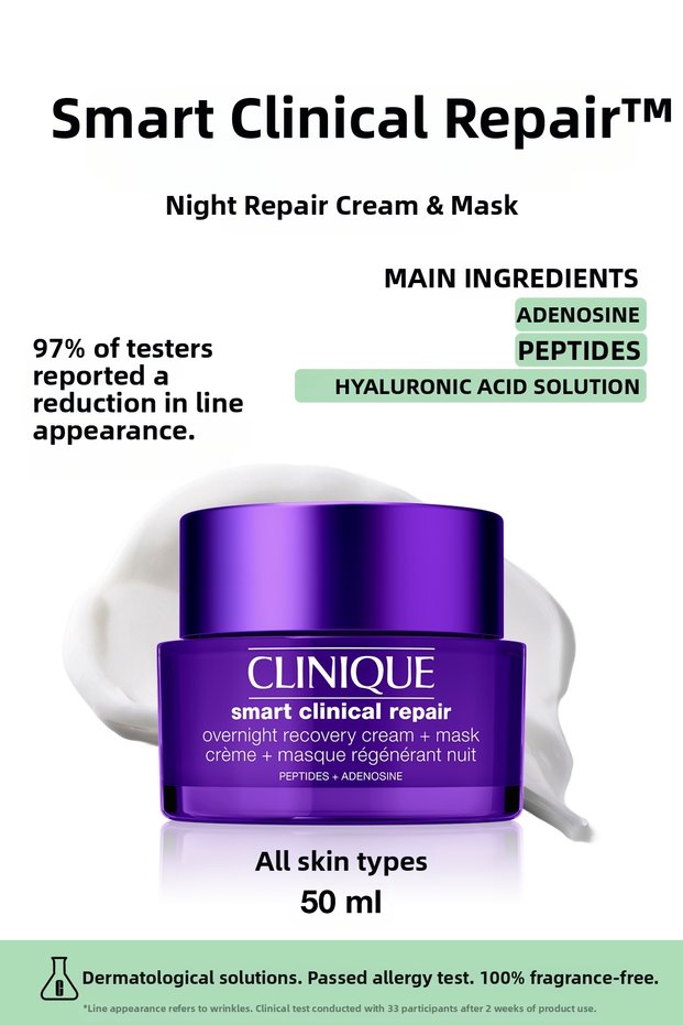 Smart Clinical Repair Repairing Cream-Mask with Peptide and Hyaluronic Acid Suitable for Night Use 50 ml