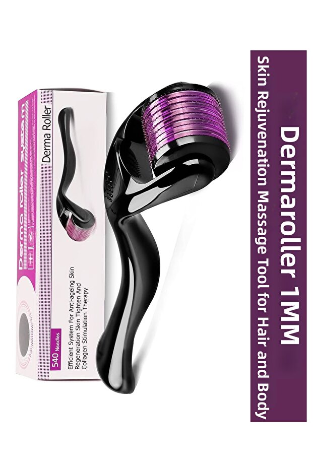 Titanium Tip DermaRoller 1 mm Skin Face Body Hair Regeneration Massage Tool