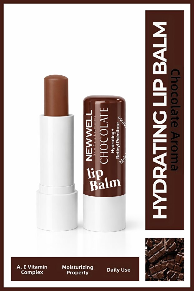 Chocolate Hydrating Lip Balm – Chocolate Flavored Moisturizing Lip Care Cream 4 Gr