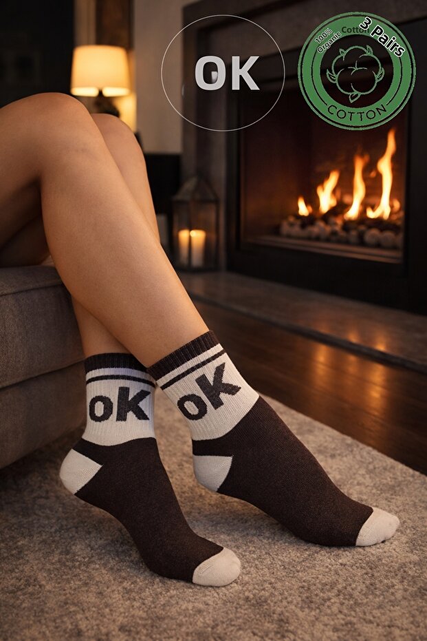 3-Piece Women's College Socks Set – Soft Cotton, Winter, Casual & Gift Socks
