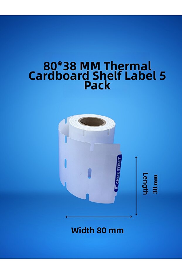 80*38 mm Thermal Cardboard Shelf Label 5-Pack