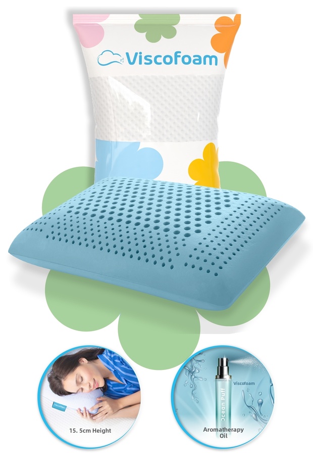 Aroma Therapy Air Channel Orthopedic Pillow Visco Pillow Ocean Breeze 60x40x16cm