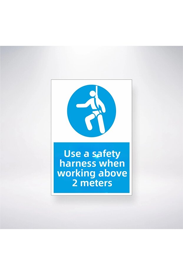 Use Seat Belt While Working at 2 Meters Height 21X28Cm