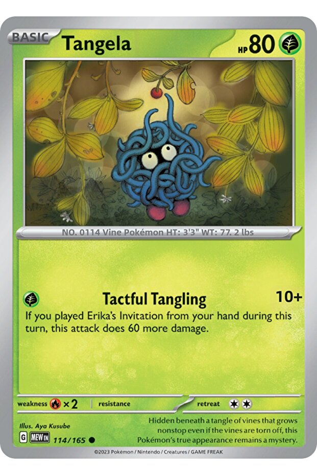 Tangela 114/165 Common Licensed Game Card (Sv151)