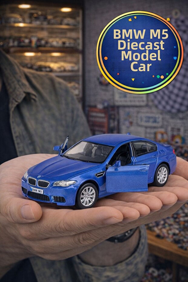 Today's European Series Blue Bmw M5 Pop-Up Door Pull and Release Metal Model Car 1:32