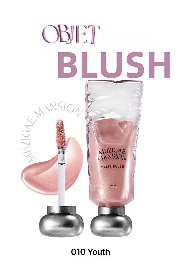 Lightweight, Skin-Integrated, Shiny Finish Liquid Blush Objet Blush (010 Youth)