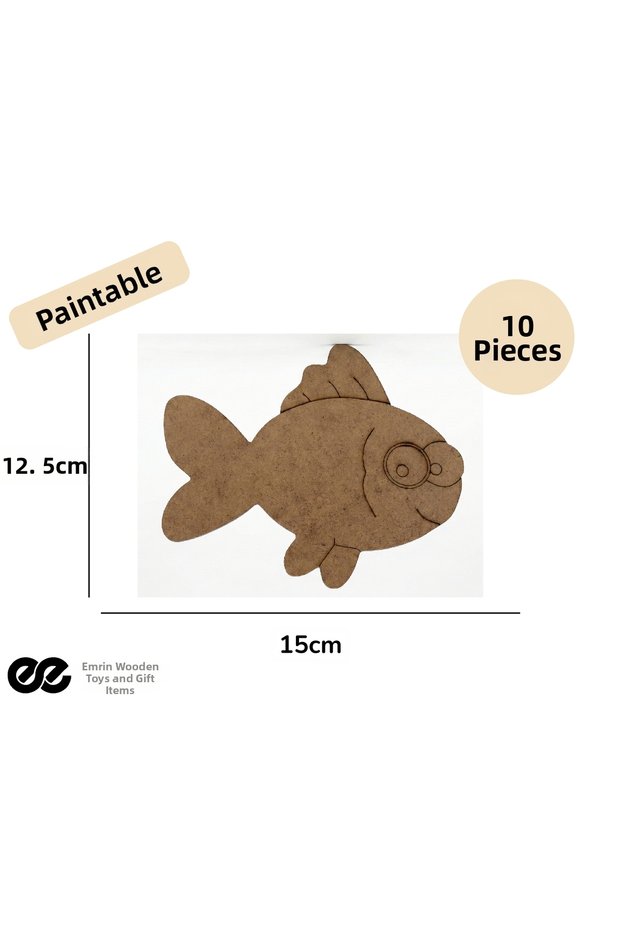 Fish Wooden Painting Preschool Activity Set of 10