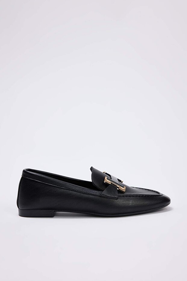 Siyah Toka Detaylı Kadın Loafer TAKSS26LA00009 - 6