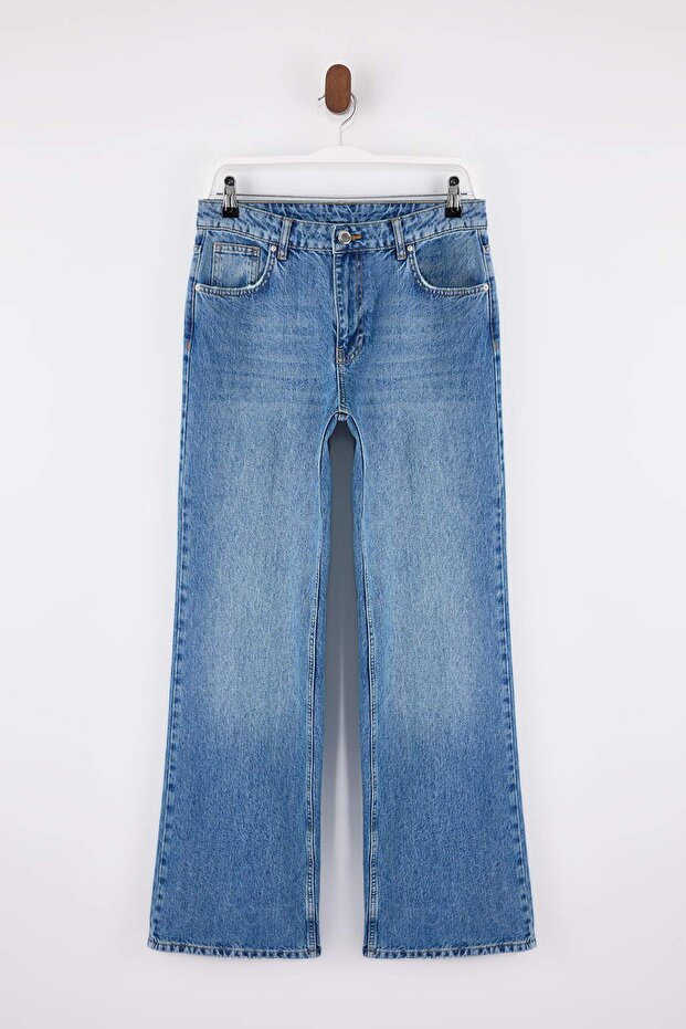 Mavi More Sustainable Normal Bel 100% Pamuk Wide Leg Geniş Paça Jeans TWOSS26JE00125 - 5