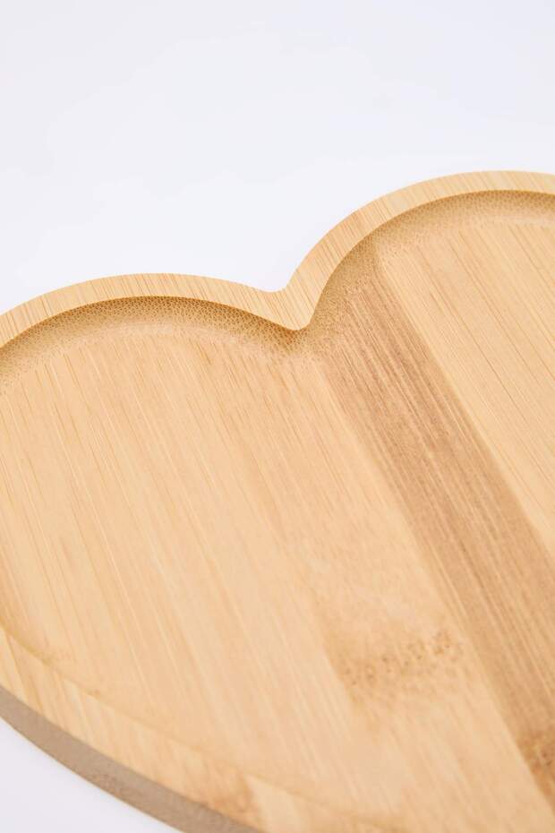 Kalp Şekilli Bambu Tabak 17x17x1,4 cm TPHSS26TBK00018 - 3