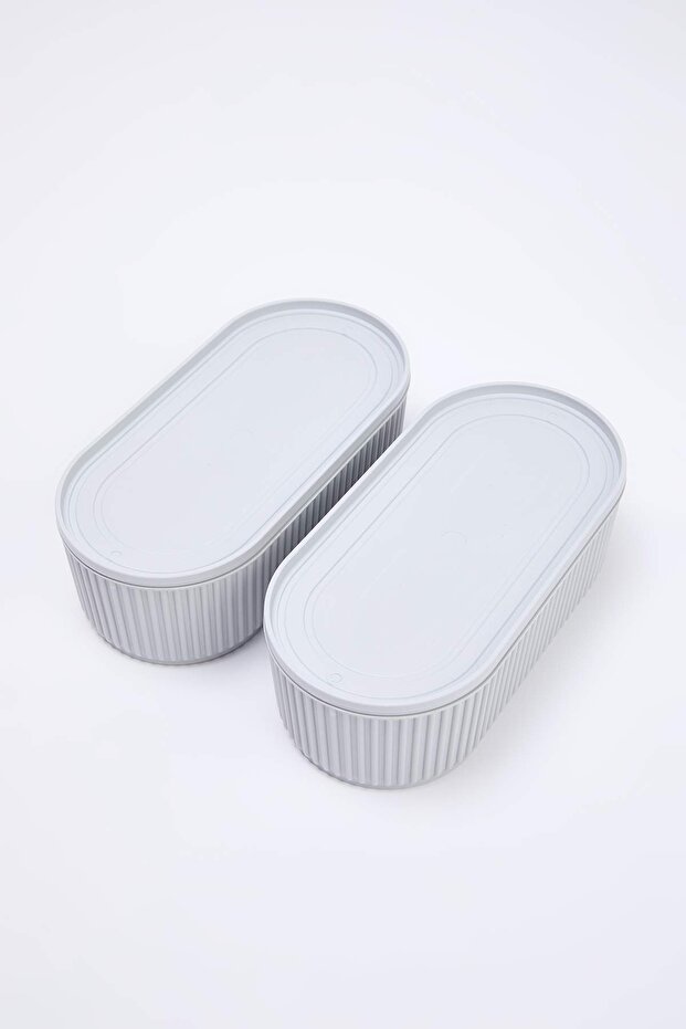 2'li Elastik Bantlı İstiflenebilir Pratik Saklama Kabı Seti 2x(1100 ml) TPHSS25SKB00005 - 2