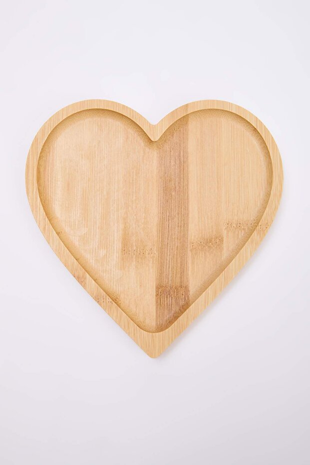 Kalp Şekilli Bambu Tabak 17x17x1,4 cm TPHSS26TBK00018 - 2