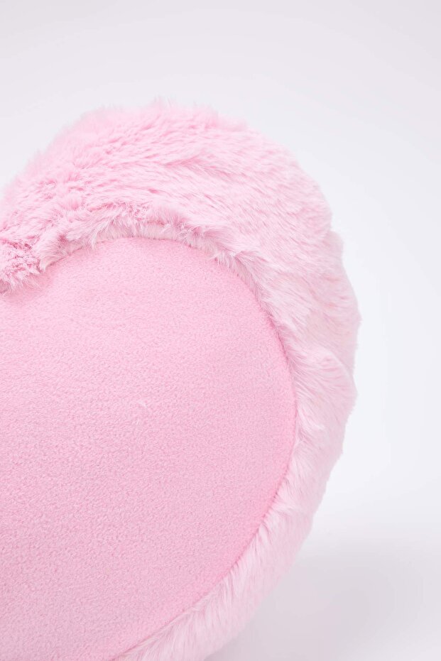 Pembe Peluş Kalp Tasarımlı İçi Dolgulu Şekilli Kırlent TPHSS26KKK00003 - 4