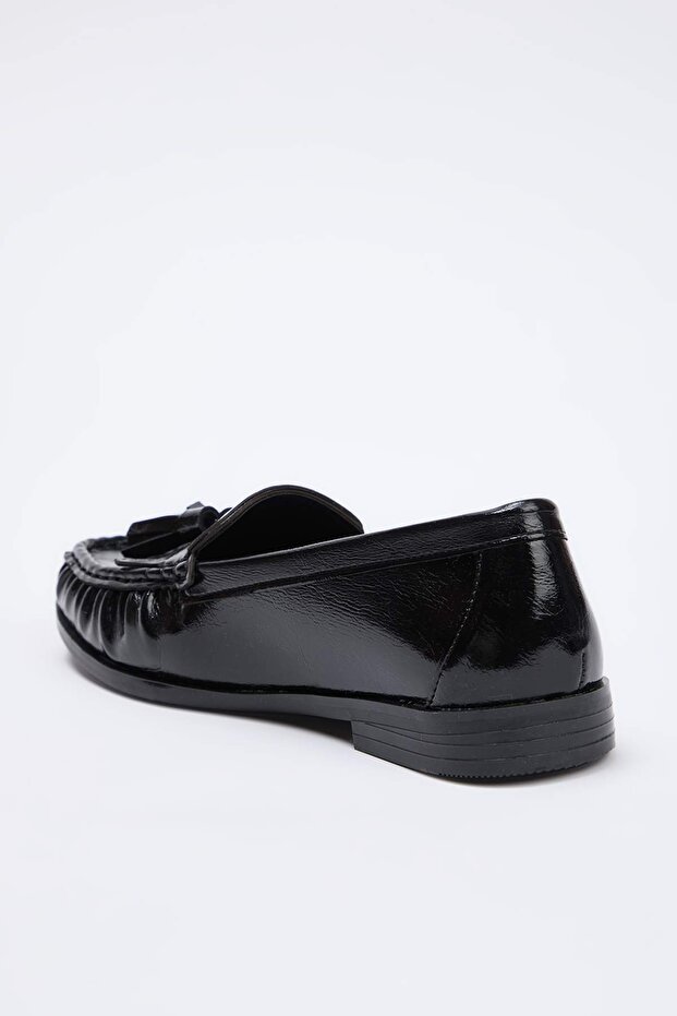 Siyah Püskül Detaylı Kadın Loafer TAKSS26LA00005 - 6