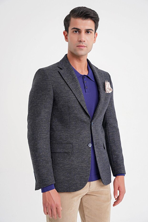 C 718 CEKET Slim LACİVERT - 2