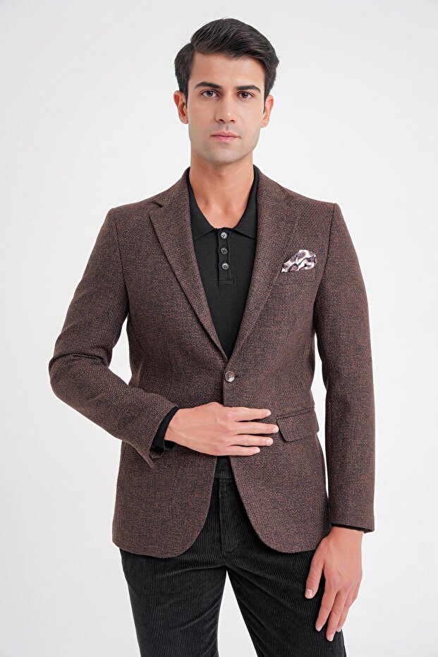 C 718 CEKET Slim KAHVE - 3