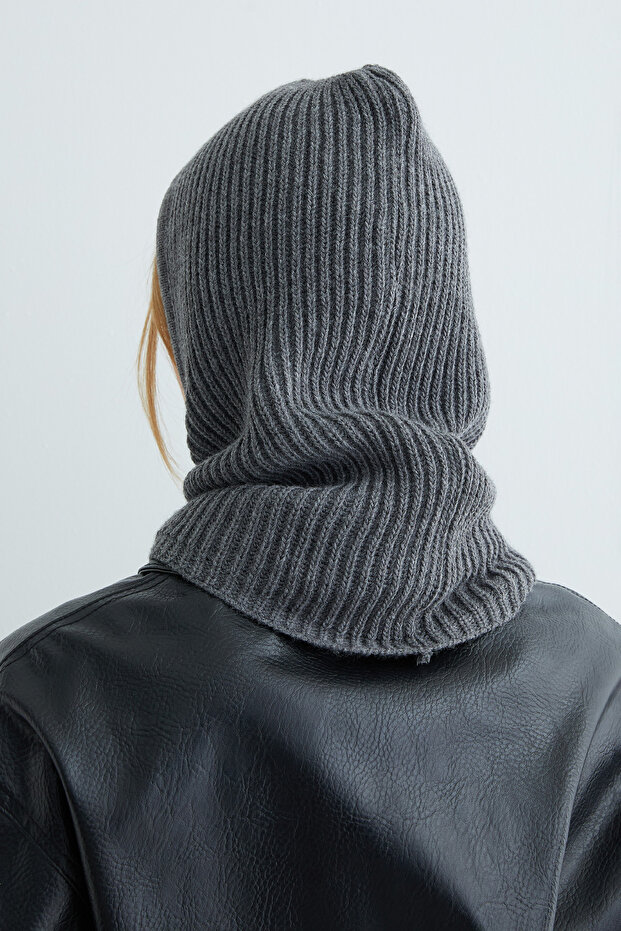 Basic Bağcıklı Triko Balaklava Bere - 6