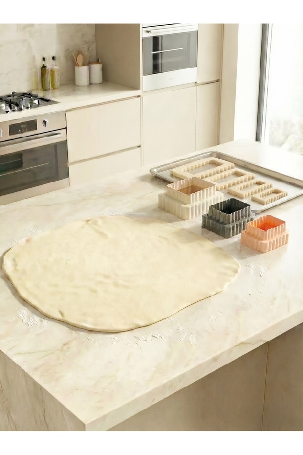 10Pcs Geometry Patterned Double Sided Cookie Cutter Square Rectangle and Round - 3