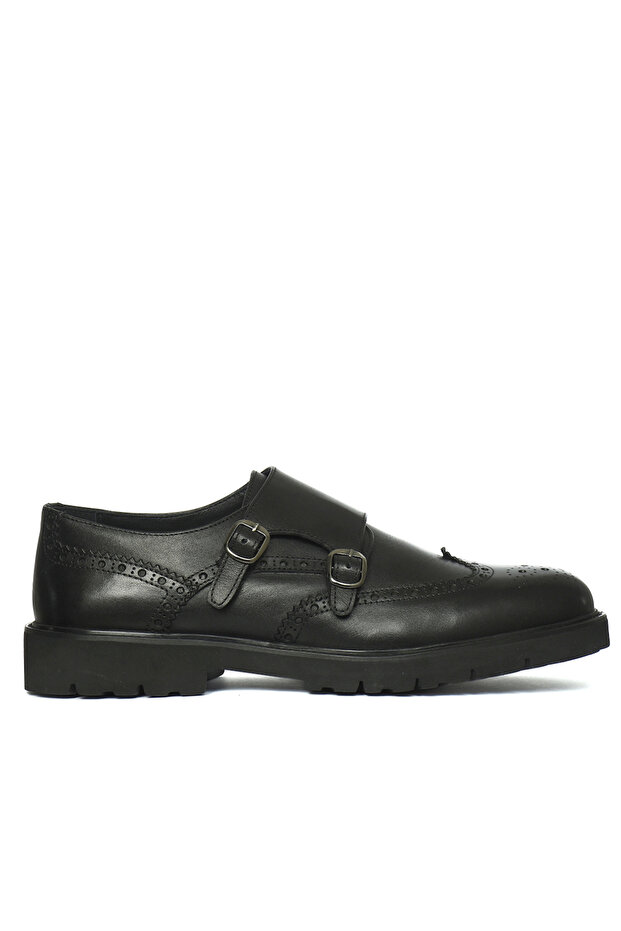 64741 Black Genuine Leather Ekrek Classic Shoes