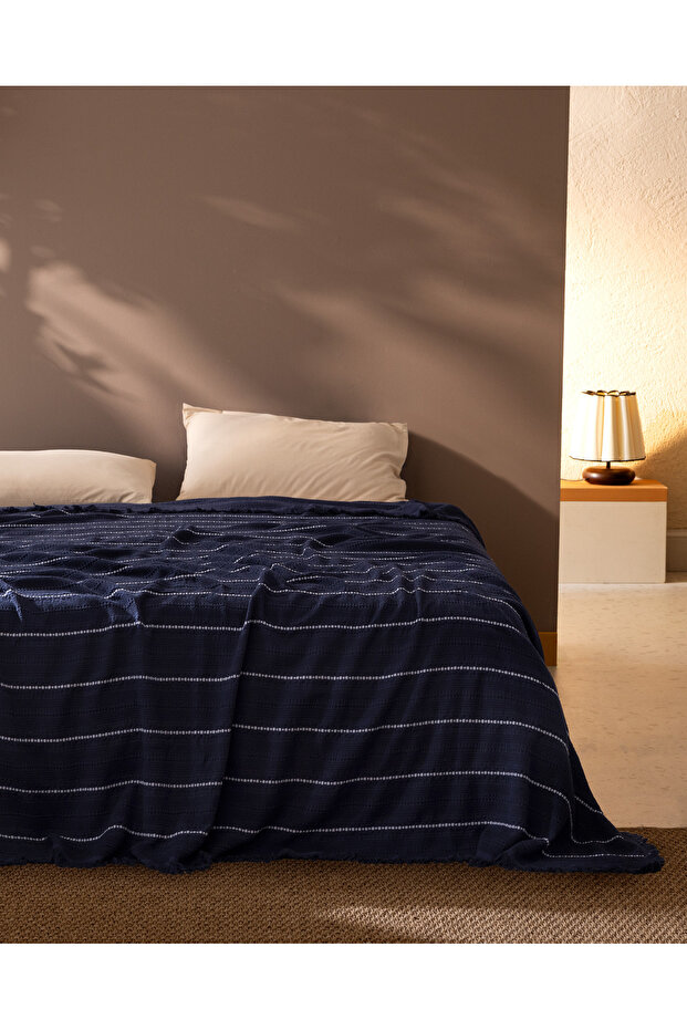 Envelope Single Bedspread - Navy Blue - 1