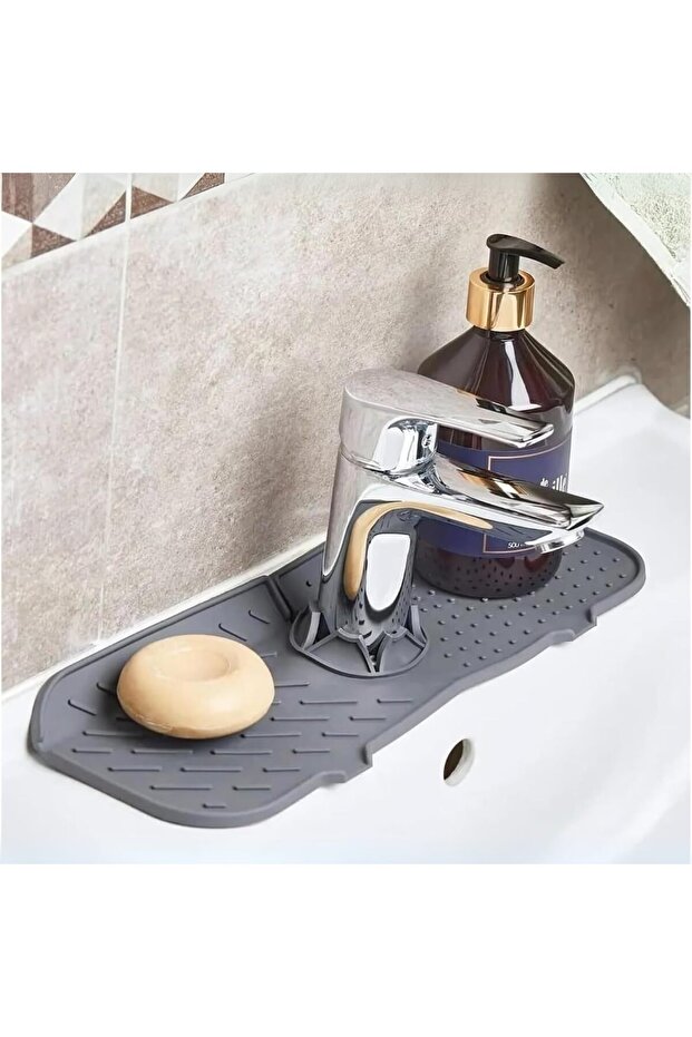 Gray Water Catcher Faucet Mat Kitchen Bathroom Protector Faucet Sink Dish Mat M-154