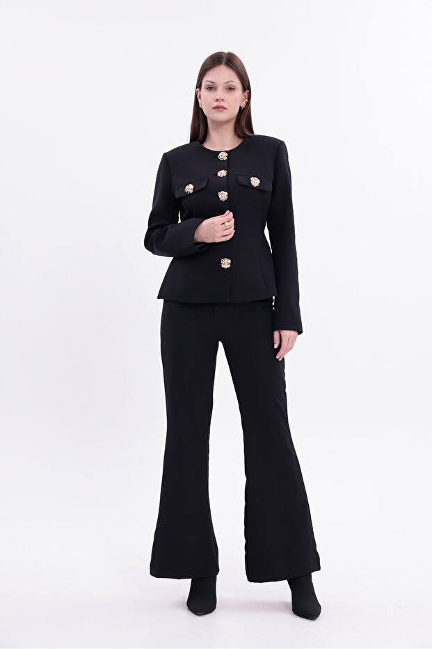 Black Straight Pants - 1