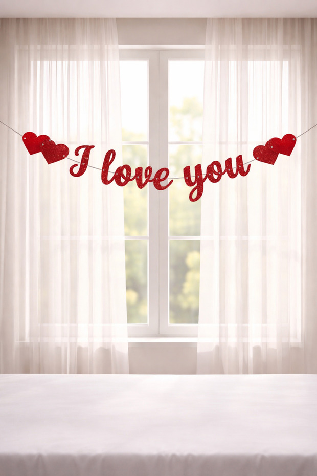 I Love You Written Banner Lover Special Day Birthday Marriage Proposal Year Anniversary Ornament Supplies