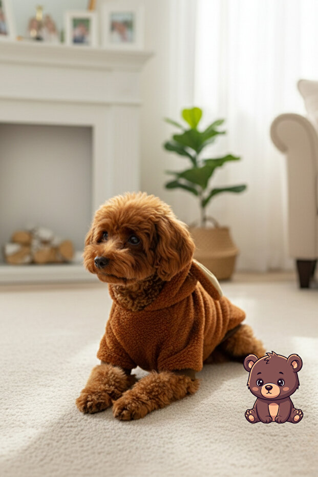 Salya Basic Peluş köpek kıyafetleri, Kahverengi - 2