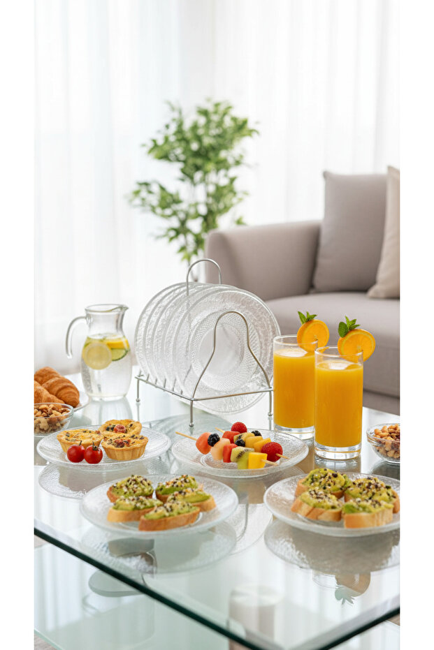 طقم أطباق تقديم حلويات ومكسرات متعددالاستخدامات - 2