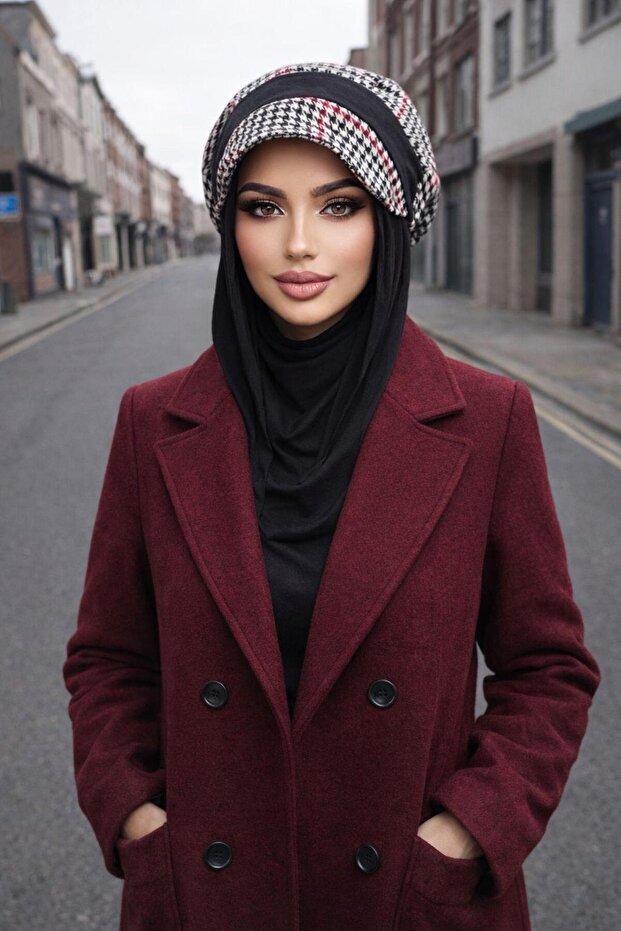 Siyah Garnili Şapka Bone - 2