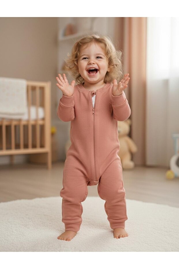 Kız Baskısız Pamuklu Tulum - 1